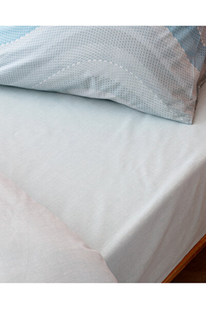 Madame Coco Suivre Double 100% Cotton Ranforce Printed Duvet Cover Set - Turquoise