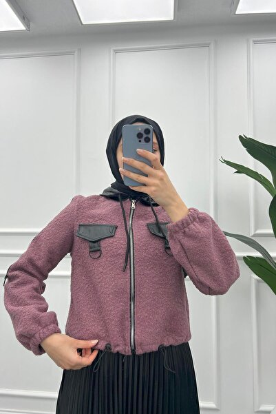 Pardesü Dünyası Woolen Leather Jacket Plum