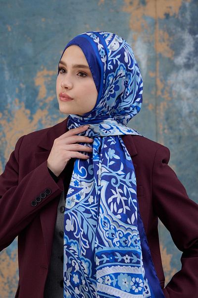 İpekhan Şal de mătase Voile Model Tile