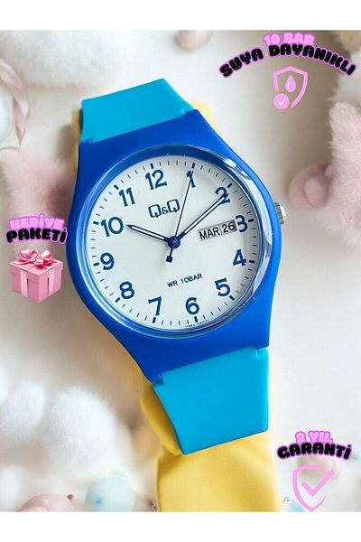 Q&Q Children's Eylence Figured Wrist Watch with 10 Atm Water Resistant Silicone Bands - 39A.002Vy