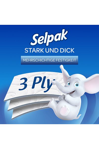 Selpak Toilettenpapier 3-lagig, 4480 Blatt Klopapier 100% Reine Zellulose, Extra Weich, 96 (3X32 ROLLEN)
