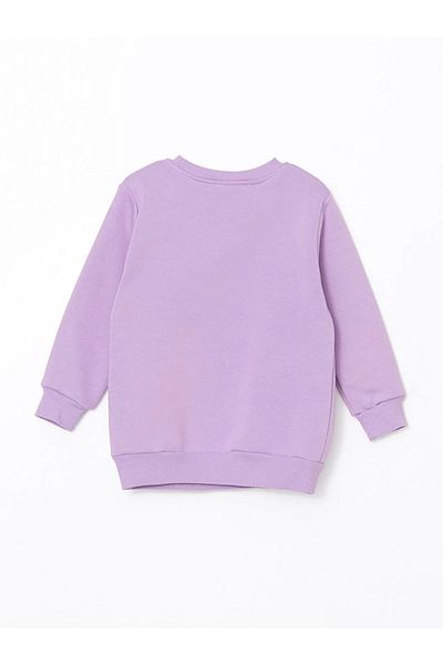 LC Waikiki Lcw Kids Green Crew Neck Printed Girls' Sweatshirt