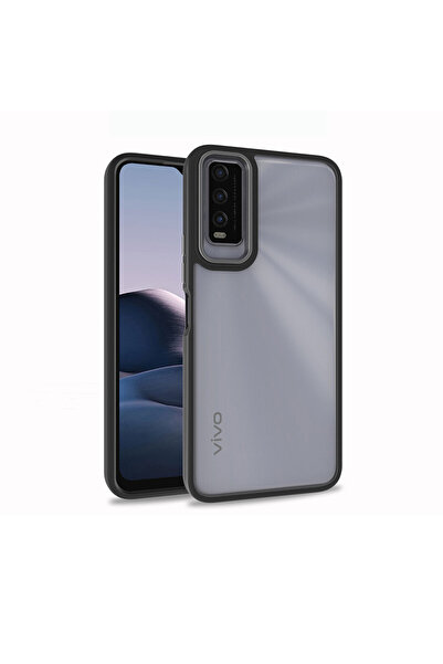 halkhouse VİVO Y20 Kılıf Renkli Kamera Çerçeveli Silikon Esnek Şık Flora Kapak