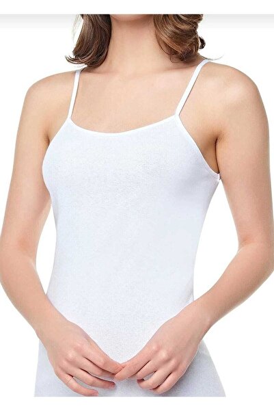 Seher Kadın Beyaz 6 Adet Yıldızı Ip Askılı Ince Atlet