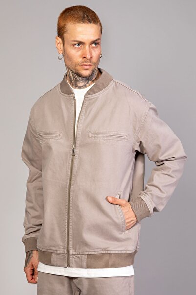 LTC Jeans Ανδρικό τζιν μπουφάν με φερμουάρ Mink Oversize