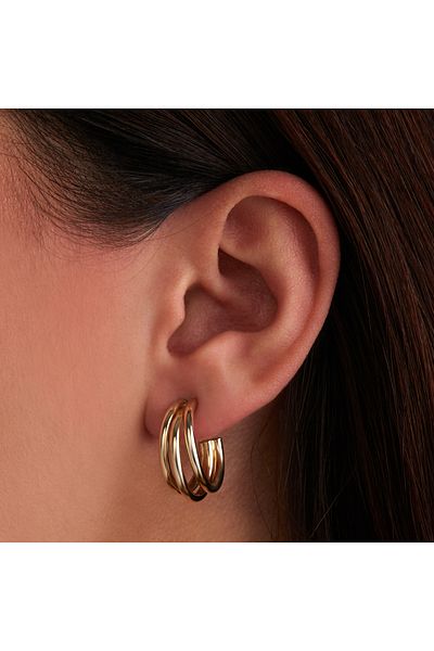 Beloro Jewels Della Spiga Mariela Creolen aus 9 Karat Gold (20 mm) BO360100