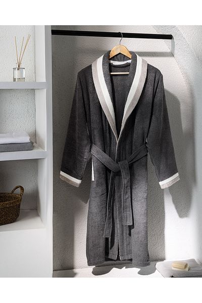 Madame Coco Raina Women's Cotton Bathrobe - Gray - Luxury Collection