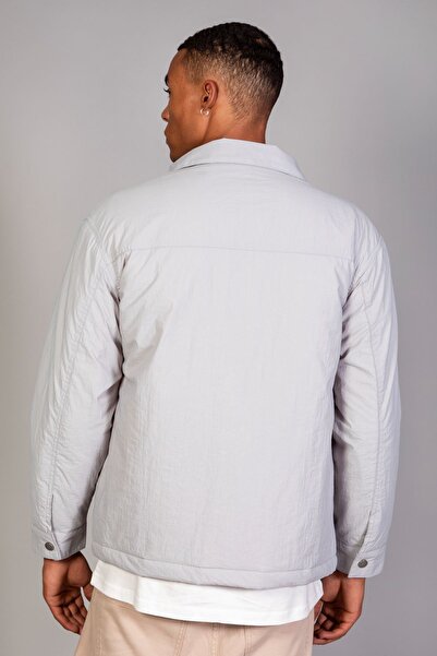 LTC Jeans Ανδρικό τζάκετ σε γκρι (ΚΑΠΙΤΑΛΩΜΕΝΕΣ ΙΝΕΣ) Χαλαρή εφαρμογή Crinkle Puffer