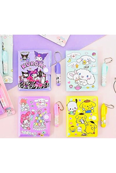ÖZ KIRTASİYE Kuromi-Cinnamorall-MyMelody-Pompompurin Kalemli Defter (1 adet)