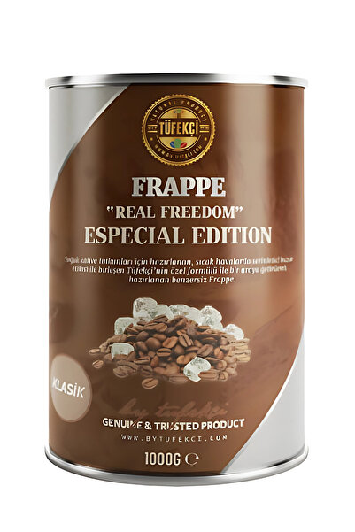 By Tüfekçi Klasik Frappe Içecek Tozu Granül Kahve Içerir 1000 gr Teneke Ambalaj