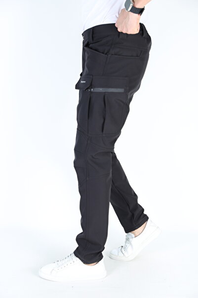 JAGER FABEL Black Outdoor Winter Softgel with Fleece Inside Tactical Outdoor Multipurpose Camping Trekking Pantalon