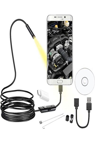 USB ENDOSKOP YILAN KAMERA 15 Mt. 3in1(USB+Micro+TYPE-C) YUMUŞAK KABLO