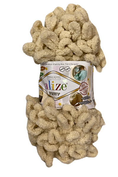 Alize Puffy El Örgü Ipliği - 310 Krem - 1 Adet - 100 Gr - Parmak Örgü Ipi - B...