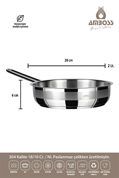 Amboss Set de tigaie din oțel inoxidabil compatibil cu inducție Saphire, 3 piese