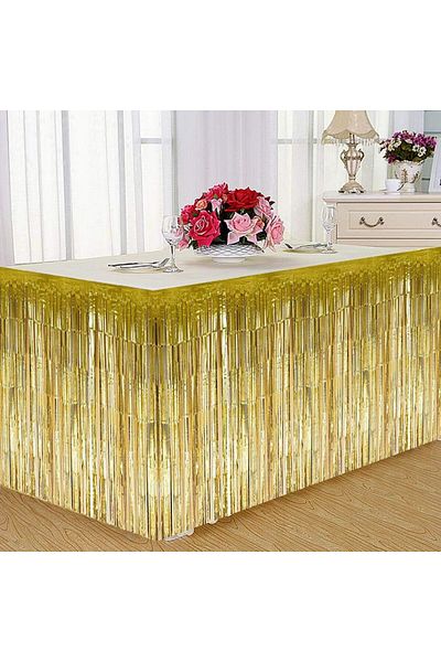 kidspartim Ματ Χρυσό Χρώμα Τραπέζι Φούντα 240x 75 cm