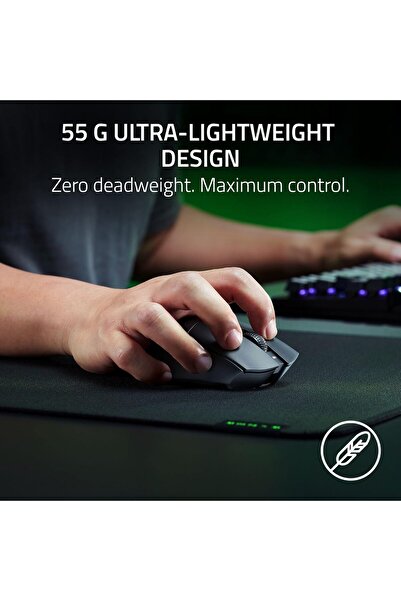 RAZER DeathAdder V3 HyperSpeed Wireless Gaming Mouse - 55g, 26,000 DPI, 100h Battery, 8KHz, Black