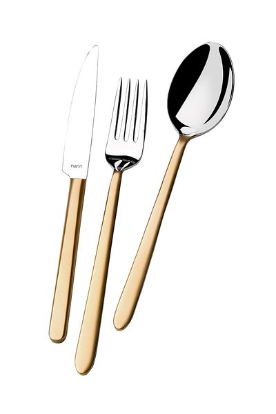 Narin Plaides Dinner Spoon - Matte Gold - 12 Pieces