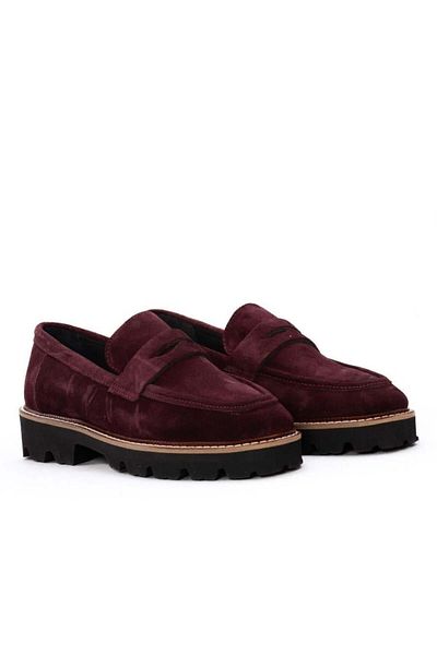 Gusse Adela Women's Khaki Suede Leather Loafers 141209 -2