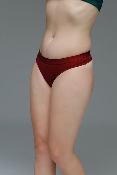 MİSTİRİK Model Paulo - Tanga flexibila din bumbac cu nervuri, culoare maro