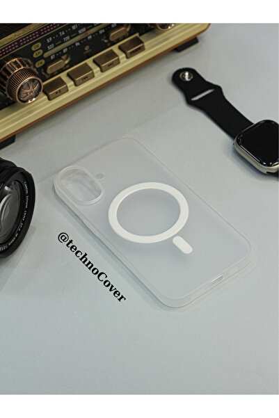 İphone 16 Kılıf Magsafe Buzlu Mat Şeffaf Silikon Slim
