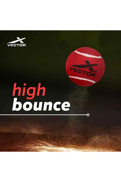 Vector X Heavy Cricket Tennis Ball, Pack of 6, Red