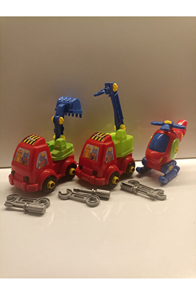 smilechild Eğitici Sök Tak Araç Tamir Seti 3 Araçlı 56 parça