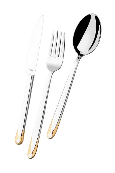 Narin Asellus Dessert Spoon - Gold - 12 Pieces