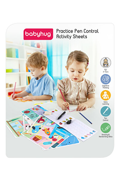 Babyhug Babyhug Pen Control Write & Wipe Activity Set, 3+ Years, Reusable Sheets, Multicolor