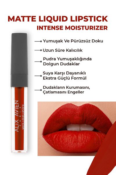 Alix Avien ALIX AVIEN MATTE LIQUID LIPSTICK 522 WINE RED