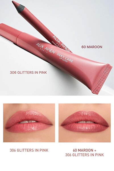 Alix Avien Dolgun Gürünüm ve Nemlendirici Etkili Dudak Parlatıcısı - Silky Care Lipgloss 306 Glutters In Pink