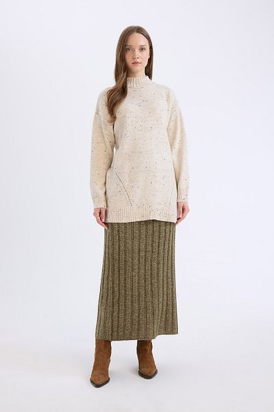 DeFacto Poloviční rolák - Relax Fit Knitwear Tunika Svetr D7487Ax24Wn