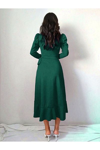 Trendusfashion Μίντι Φόρεμα Scuba Crepe Flywheel - Κομψό και Μοντέρνο Σχέδιο