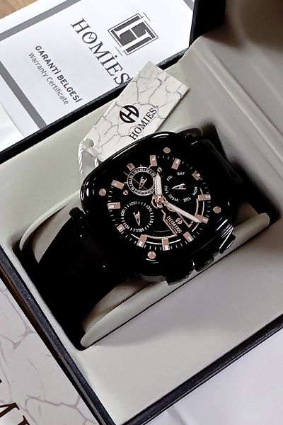 Homies 3 Atm Waterproof Black Men's Wrist Watch and Bracelet Set - Gift Multifunction Hme2040C5