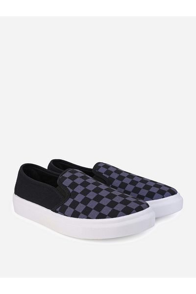 Styli Checkerboard Canvas Slip On Shoes