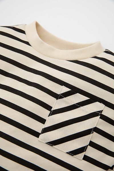 DeFacto Baby Boy Crew Neck Striped Pocket Long Sleeve T-Shirt D3938A524Wn