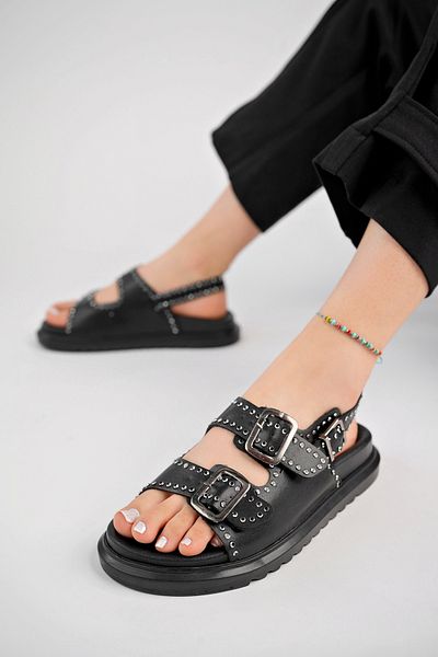 Sapin Sapi̇n Women's Leather Studded Sandals - Full Fit 72884