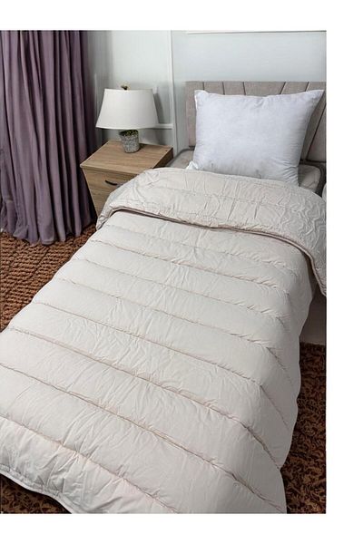 Clasy 100% Cotton Ranforce Single Double Sided Quilt Avola V5 Cream Plain Pattern