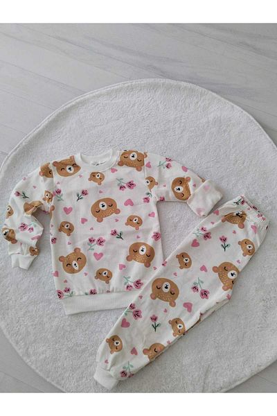 Store Teddy Bear Detailed Girls' Tracksuit Set (Shardonlu)