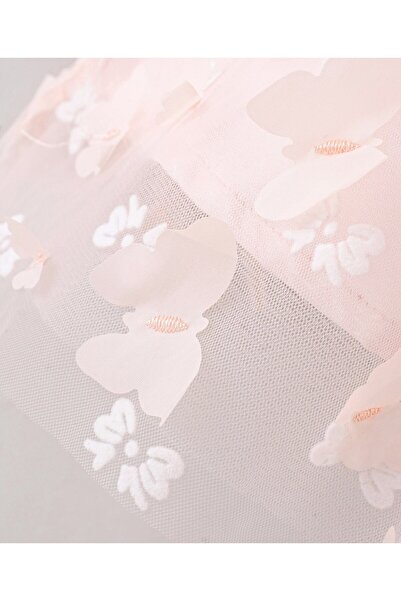 Bonfino Sleeveless Fit & Flare Party Wear Dress with Butterfly Applique -Peach