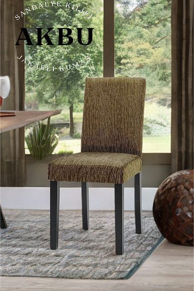 AKBU Κάλυμμα καρέκλας Jacquard Μοτίβο ράβδου Θήκη καρέκλας υψηλής ελαστικότητας (1 τεμάχιο)