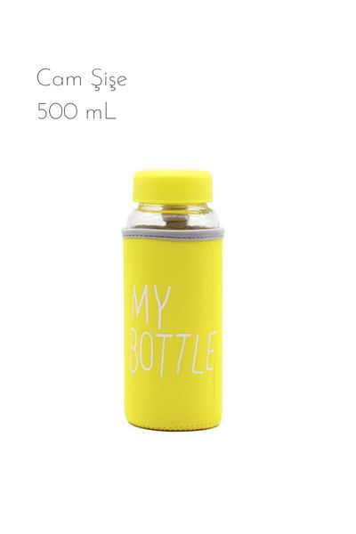 fitmart Yellow Adipa Pr Glass Water Bottle - 500 ml