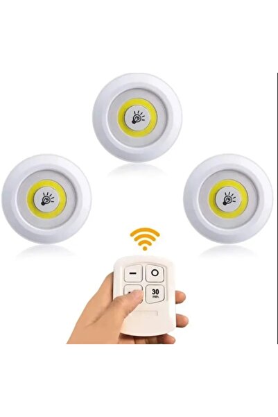 DeftHike Uzaktan Kumandalı 3 Lü Spot Led Lamba Kablosuz ve Pilli Işıldak Dola...