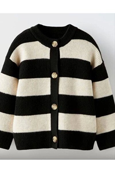 CİCHLİD Girl's Striped Knitwear Cardigan