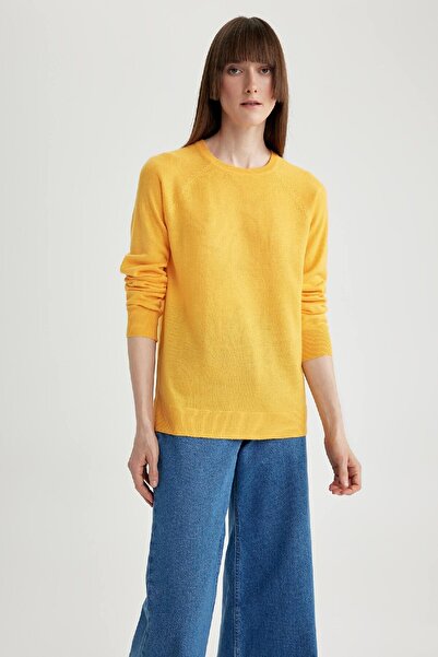 DeFacto Regular Fit Crew Neck Basic Plain Knitwear Sweater I6913Az23Wn