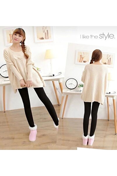 F.K Black Socks Looking Thermal Plush Pantyhose