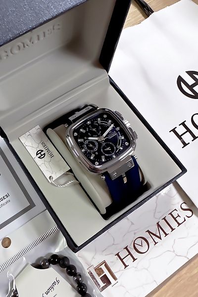 Homies 3 Atm Waterproof Navy Blue Men's Wrist Watch - Gift Bracelet with Silicone Band Hme2040C2