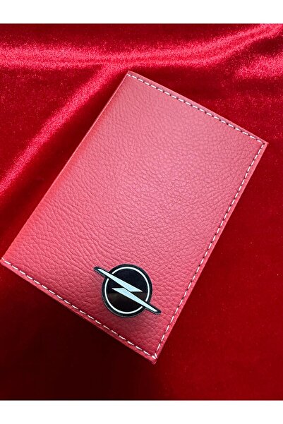 ATTA PAZARLAMA Kabartmalı Pleksi Kırmızı Deri Opel Markalı Ruhsatlık, Ruhsat ...