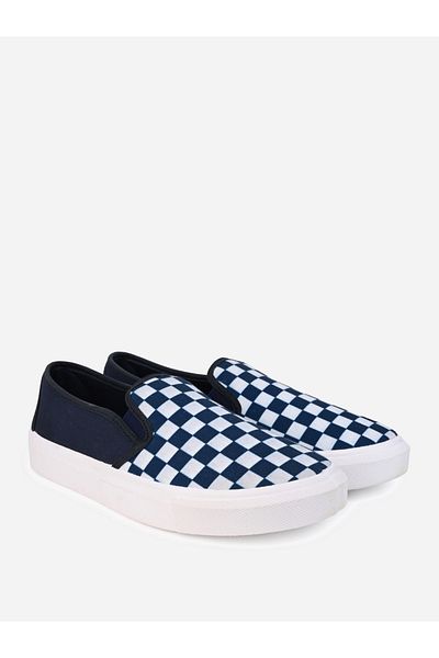 Styli Checkerboard Canvas Slip On Shoes