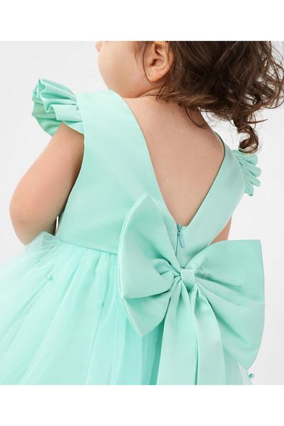 Kookie Kids Tulle Embellished Dress - Mint Green