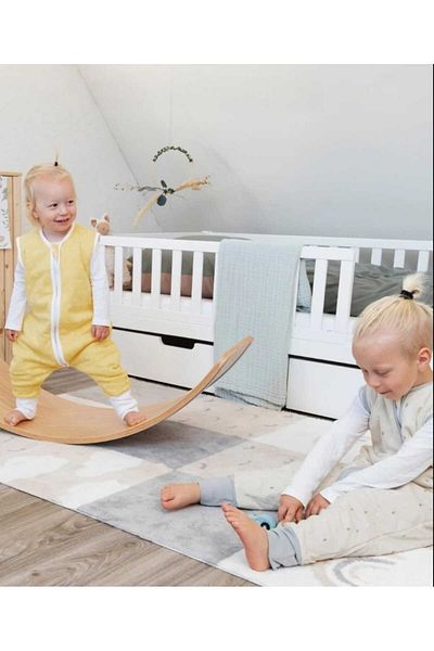 Alpar Tekstil 1.0 Tog Cotton Double Layer Fabric - Sleeping Bag for Boys and Girls/Yellow